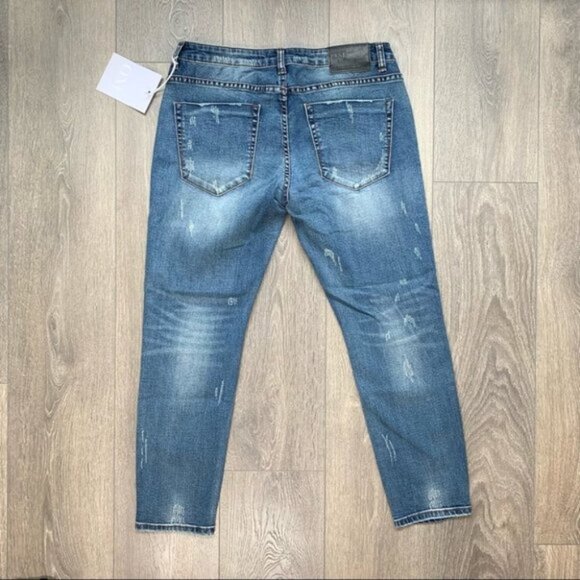 Free People One Teaspoon Freebirds Skinny Jeans Crop Blue indigo Straight leg - Picture 15 of 16